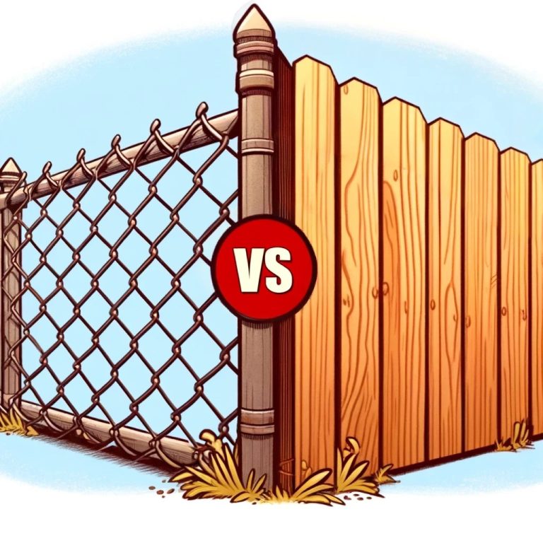 Chain Link Vs. Wood Illustration